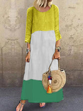 Load image into Gallery viewer, Women's Casual Loose Colorblock Long Dress