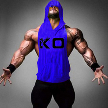Load image into Gallery viewer, Men's Fashion KO Letter Print Sports Hooded Vest