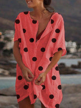 Load image into Gallery viewer, Women's Polka Dot Casual Midi Shirt Dress