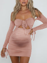 Load image into Gallery viewer, Maternity Slim Sexy Solid Color Suspenders Dress