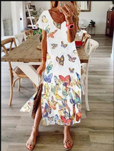 Load image into Gallery viewer, Round Neck Cotton Short Sleeve Women's Dress