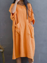Load image into Gallery viewer, Women's Loose Casual Cotton Long Dress