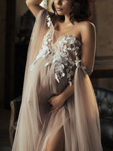 Load image into Gallery viewer, Maternity Dress Sexy Elegant Soft Yarn Lace Photo Dress