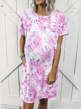 Load image into Gallery viewer, Short Sleeve Pregnant Women Dress with Printed Pockets