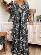 Load image into Gallery viewer, Women's casual loose printed embroidery v-neck dress