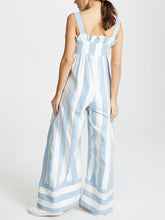 Load image into Gallery viewer, Women's Fashion Striped Ruffled Loose Linen Jumpsuit