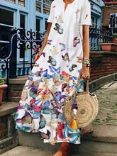 Load image into Gallery viewer, Plus Size Butterfly Print Loose Women's Dress