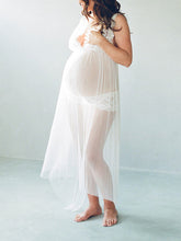 Load image into Gallery viewer, Maternity Sexy V-Neck Lace Stitching Maxi Dress