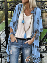 Load image into Gallery viewer, Cardigan Mid-length Printed Mid-sleeved Cardigan Shirt