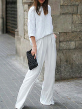 Load image into Gallery viewer, Round Neck Mid Sleeve Casual Loose Suit