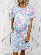 Load image into Gallery viewer, Short Sleeve Pregnant Women Dress with Printed Pockets