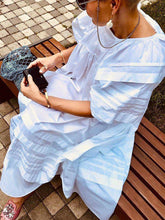 Load image into Gallery viewer, White Short Balloon Sleeve Oversize Maxi Dress