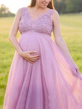 Load image into Gallery viewer, Maternity Fashion Elegant Chiffon Stitching Sleeveless Evening Dress