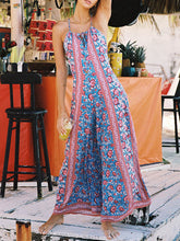 Load image into Gallery viewer, Women's Fashion Slim Printed Halter Jumpsuit