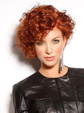 Load image into Gallery viewer, Red Hair Fluffy Curls Hair Oblique Bangs Short Hair