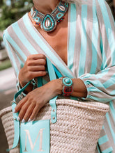 Load image into Gallery viewer, V-neck Stripe Casual Loose Dress