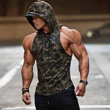 Load image into Gallery viewer, Men's Fashion Camouflage Fitness Sleeveless Hoodie