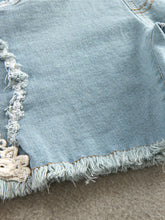 Load image into Gallery viewer, Maternity Fashion Lace Denim Belly Shorts
