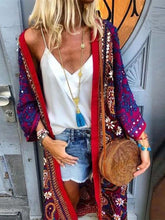 Load image into Gallery viewer, Casual Retro Lace Printed Beach Blouse