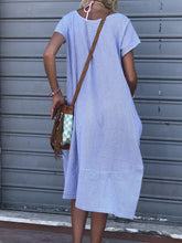 Load image into Gallery viewer, Round Neck Solid Color Casual Dress