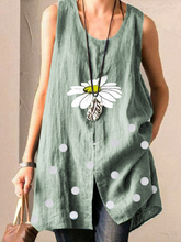 Load image into Gallery viewer, Women's Printed Cotton And Linen Casual Sleeveless Vest T-Shirt