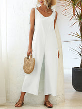 Load image into Gallery viewer, Women's Tied Bandwidth Straight Solid Solid Siamese Jumpsuit