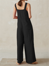 Load image into Gallery viewer, Women's Sleeveless Strappy Wide Legged Button Jumpsuits