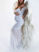 Load image into Gallery viewer, Maternity Elegant Solid Color Strapless Fishtail Photo Dress
