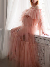 Load image into Gallery viewer, Maternity Dress Elegant Solid Color Soft Yarn Photo Dress
