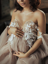 Load image into Gallery viewer, Maternity Dress Sexy Elegant Soft Yarn Lace Photo Dress