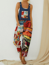 Load image into Gallery viewer, Women's Vintage Printed Straps Jumpsuit With Pocket