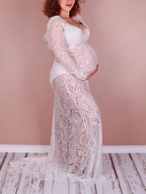 Load image into Gallery viewer, Maternity Sexy Lace Backless Maxi Dress