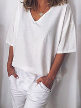 Load image into Gallery viewer, Casual Loose V-Neck Women's Tops