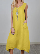 Load image into Gallery viewer, Women's Solid Color Loose Sleeveless Long Dress