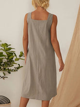 Load image into Gallery viewer, Retro Printed Cotton Linen Simple Women's Dress