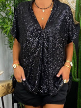 Load image into Gallery viewer, Solid Color Sequins Loose Women's Suit