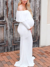 Load image into Gallery viewer, Long-Sleeved Strapless Temperament Maternity Dress