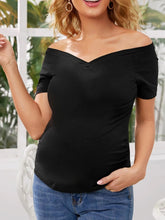 Load image into Gallery viewer, Maternity Casual Comfortable Strapless Solid Color Short Sleeve T-shirt