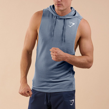 Load image into Gallery viewer, Men's Cotton Sleeveless Hooded Sports Vest