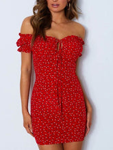 Load image into Gallery viewer, Women's Sexy Slim Floral Lace Up Mini Dress