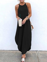 Load image into Gallery viewer, Round Neck Hanging Neck Sling Wide Loose Casual Dress