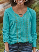 Load image into Gallery viewer, V-neck Print Loose Casual Top