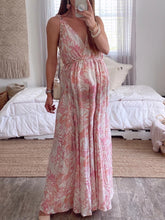 Load image into Gallery viewer, Maternity Sexy V-Neck Cutout Backless Printed Sleeveless Dress
