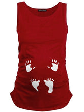 Load image into Gallery viewer, Maternity Cute Feet Printed Sleeveless Vest T-Shirt