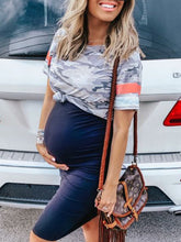Load image into Gallery viewer, Camouflage Printed Short Sleeve Suit Maternity Dress