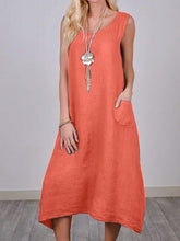 Load image into Gallery viewer, Women's Solid Color Loose Sleeveless Long Dress