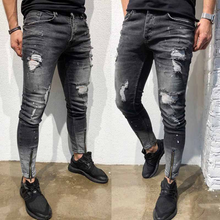 Load image into Gallery viewer, Men's Fashion Ripped Foot Zipper Jeans
