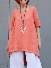 Load image into Gallery viewer, Women's Casual Linen Top And Drawstring Trousers Set