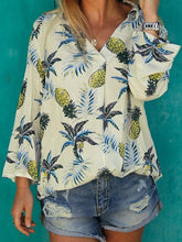 Load image into Gallery viewer, Women's Casual Pineapple Print V-Neck Long-Sleeved Shirt