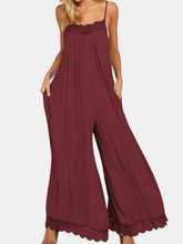 Load image into Gallery viewer, Women's Lace Wide Leg Spaghetti Straps Backless Jumpsuit